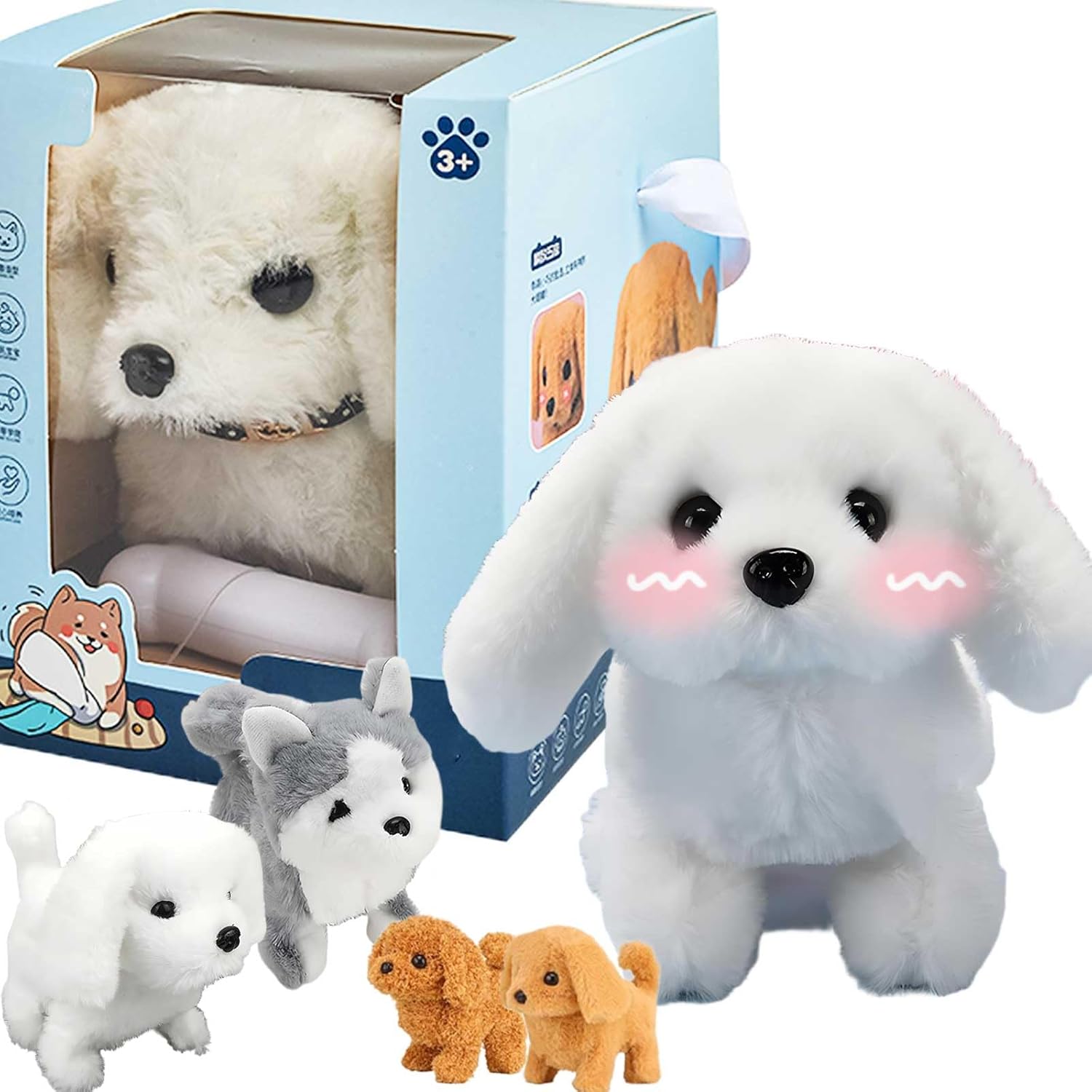 Nico - My Realistic Robot Puppy, Interactive Walking Plush Puppy Toy Robotic Dog, Plush Toy Puppy Electronic Interactive Dog Toys, Robot Puppy That Acts Like a Real Puppy (White)